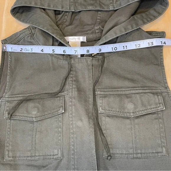 Matty M Cargo Vest - Olive Green - Picture 8 of 10